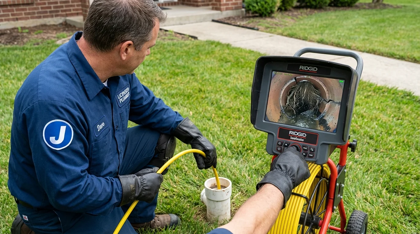 Sewer camera inspection being performed by Johns Plumbing LLC in Santa Margarita