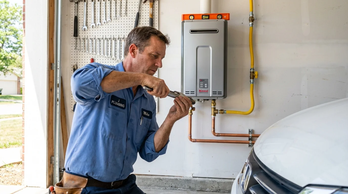 Tankless water heater installation by a Johns Plumbing LLC plumber in Santa Margarita
